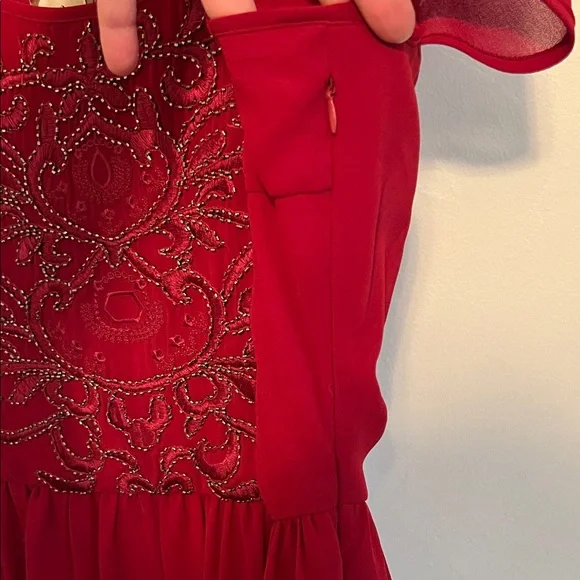 Francesca's Collections Red Embroidered Dress - Picture 5 of 10